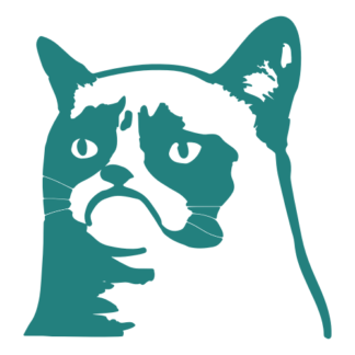 Grumpy Cat 2 Decal (Turquoise)